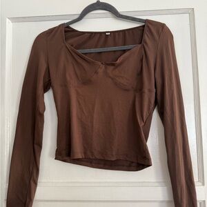 Amazon Women's Chocolate Brown Long Sleeve Top